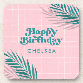 Posavasos Palm Springs Pink Pool Fiesta Cumpleaños