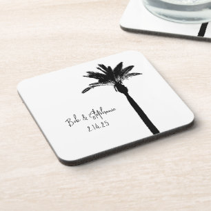 Posavasos Palm Tree Silhouette COUPLE Fecha Moda moderna