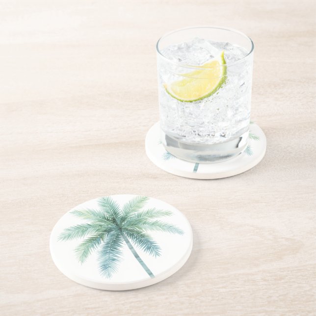 Posavasos Palma verde cian (Lado)