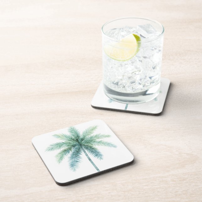 Posavasos Palma verde cian (Lado Derecho)
