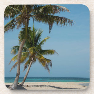 Posavasos Palmera y playa de arena blanca