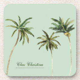 Posavasos Palmeras acuáticas Verde Tropical Personalizado
