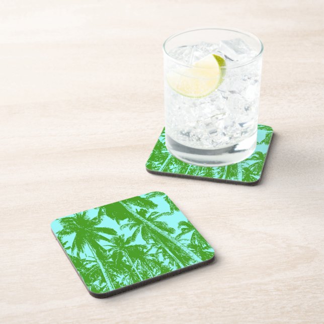 Posavasos Palmeras en un diseño posterizado (Lado Derecho)