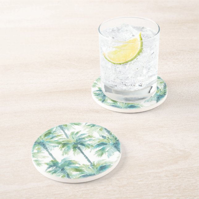 Posavasos Palmeras Verde Azul Turquesa (Lado)