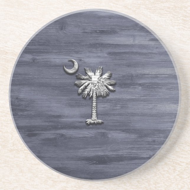 Posavasos Palmetto y luna de Carolina del Sur (Frente)