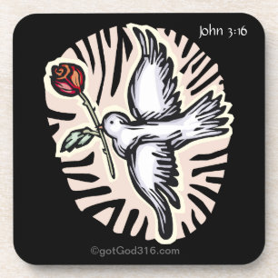 Posavasos Palo con un rosa gotGod316.com