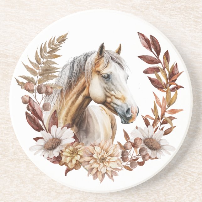 Posavasos Palomino Gold Quarterhorse Wreath Otoño (Frente)