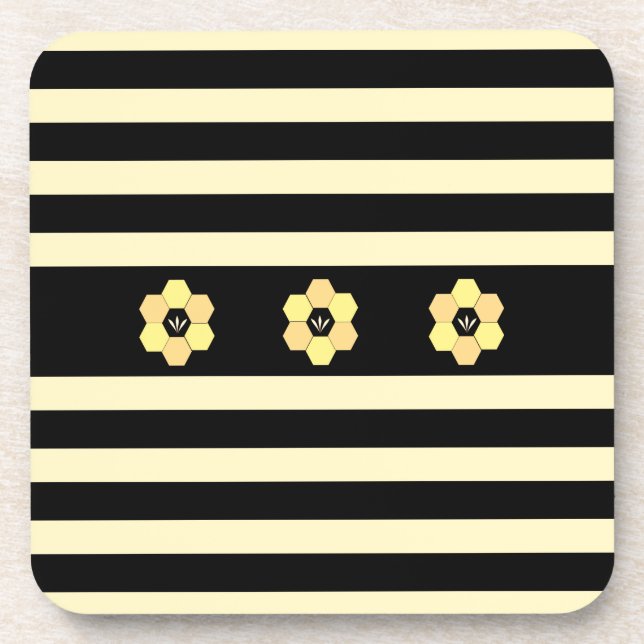 Posavasos Panal de Abejas Modernas & Rayas (Frente)