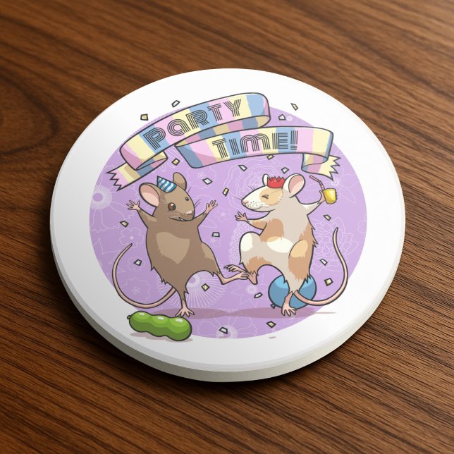 Posavasos Pancarta de tiempo de Fiesta de ratones bailarines (Subido por el creador)