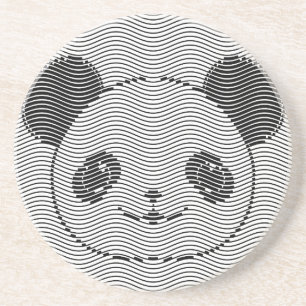 Posavasos Panda Bear Face On Wave Pattern