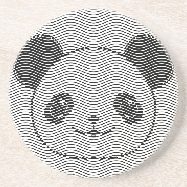 Posavasos Panda Bear Face On Wave Pattern (Frente)