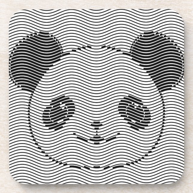Posavasos Panda Bear Face On Wave Pattern (Frente)