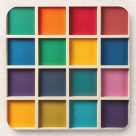 Posavasos Panel de rejilla geométrica colorida