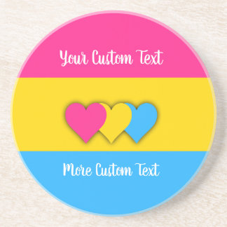 Posavasos Pansexuality pride flag with text