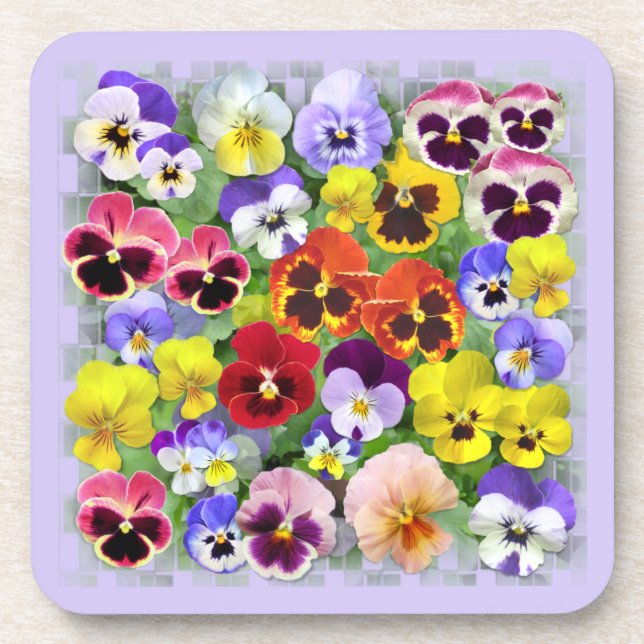 Posavasos Pantalla Pansy colorida (Frente)