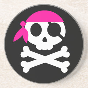 Posavasos Pañuelo de banda de cráneo de esqueleto pirata