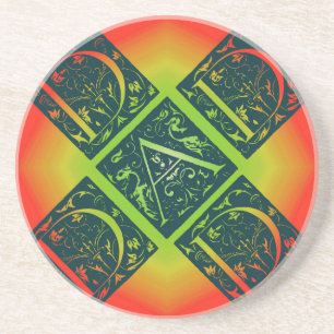 Posavasos Papá Fancy Text Naranja y Yellow Coaster