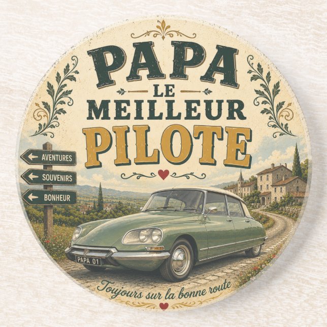 Posavasos Papa Le Meilleur Pilote (Frente)