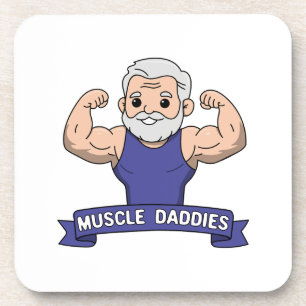 Posavasos Papá Musculoso Kawaii Adorable con Barba