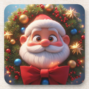 Posavasos Papá Noel de dibujos animados festivos de Navidad