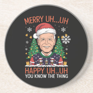 Posavasos Papá Noel Divertido Joe Biden Feliz Uh Uh Navidad