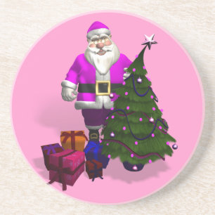 Posavasos Papá Noel Rosado