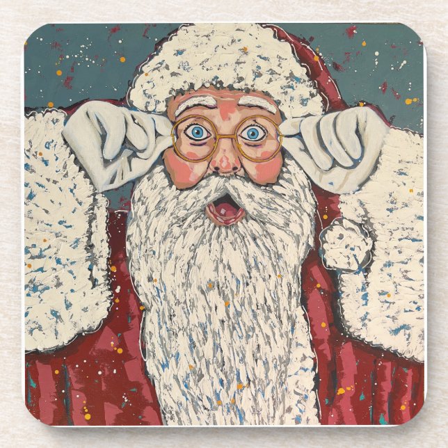 Posavasos Papá Noel Sorprendido (Frente)