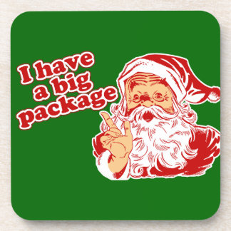 Posavasos Papá Noel tiene un paquete grande