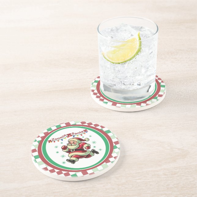 Posavasos Papá Noel Zoomie de Navidad (Lado)