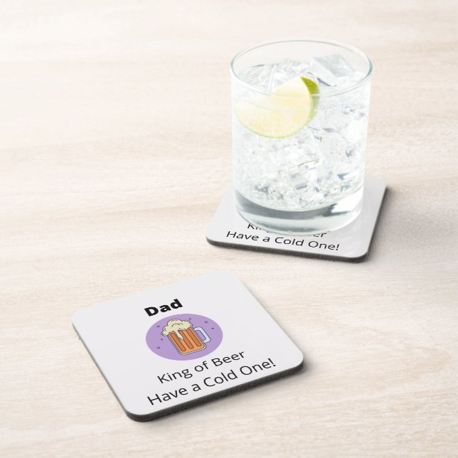 Posavasos Papá Rey de la cerveza tiene uno frío (Lado Derecho)