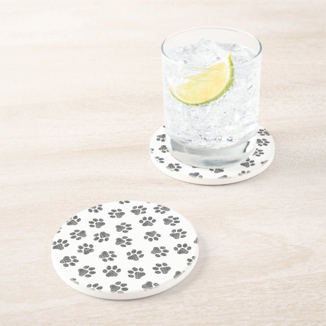 Posavasos Papas de perro, garras de perro, patas negras (Lado)
