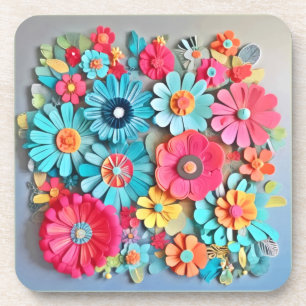 Posavasos Papel colorido Arte floral