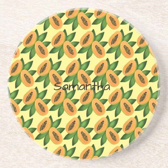 Posavasos Papel de envolvimiento de fruta de Papaya (Frente)