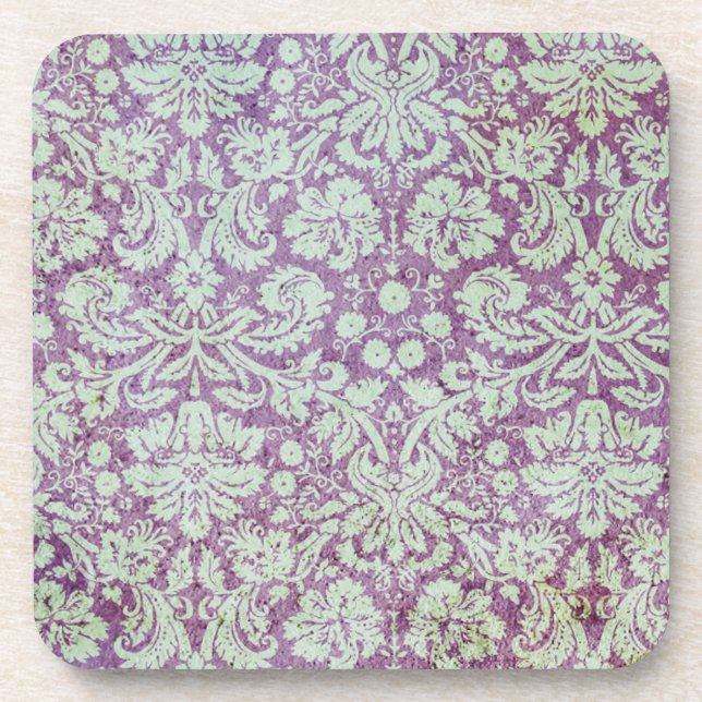 Posavasos Papel de fondo morado y Verde azulado (Frente)