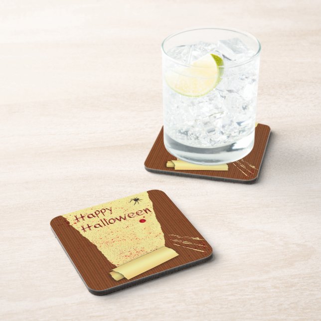 Posavasos Papel de fondo sangriento de Halloween (Lado Derecho)