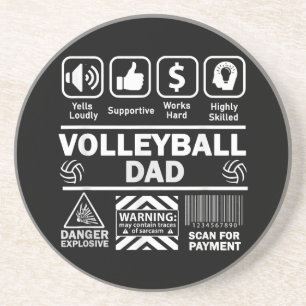 Posavasos Papel de voleibol con contenido gracioso de padre