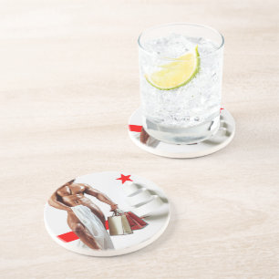 Posavasos Papel espiral blanco de compras de Navidad de Slip
