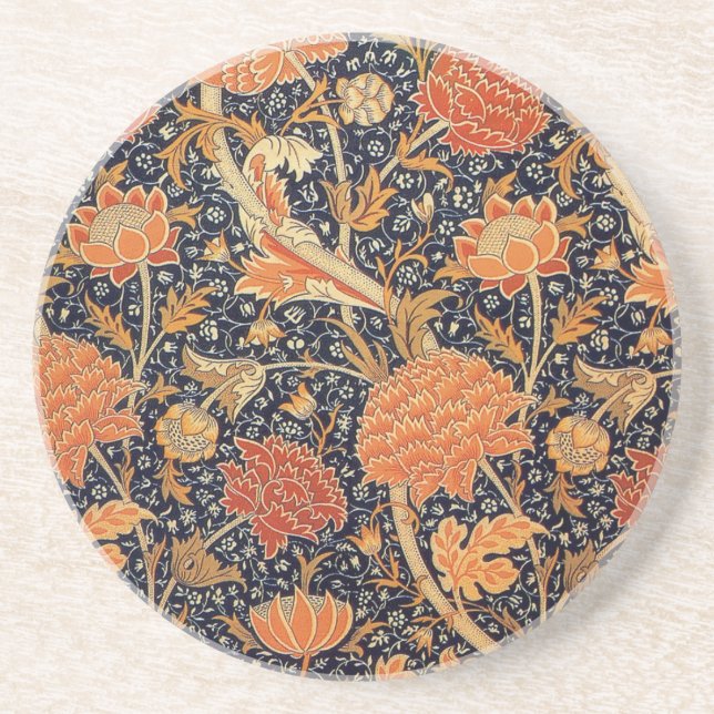 Posavasos Papel pintado de flores William Morris Cray patrón (Frente)