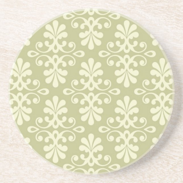 Posavasos Papel pintado floral del damasco (Frente)
