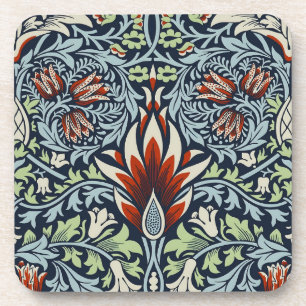 Posavasos Papel pintado floral Morris Navy Blue Snakeshead