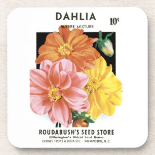 Posavasos Paquetes de Semillas Vintage, Flores Dahlia Garden