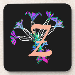 Posavasos para bebida con inicial Z en monograma