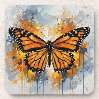 Posavasos para bebida con vibrante mariposa monarc