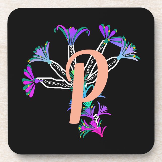 Posavasos para Bebida Inicial Monograma P (Frente)