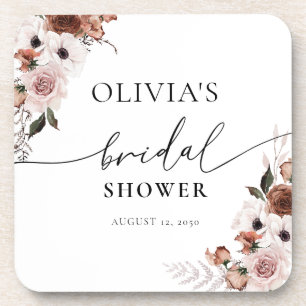 Posavasos para bebida para ducha de novia de seda