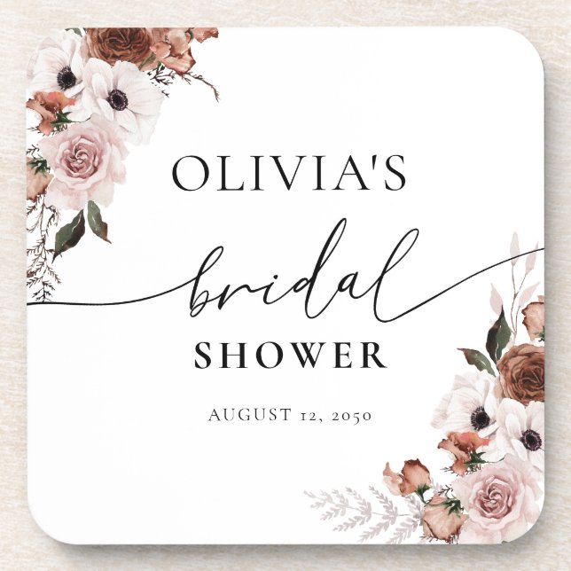 Posavasos para bebida para ducha de novia de seda  (Frente)