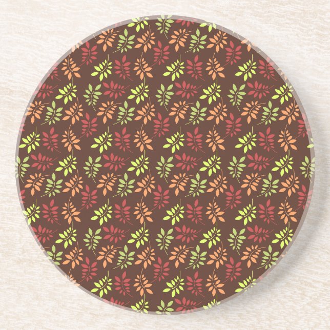 Posavasos para bebidas de decoración de hojas de o (Frente)