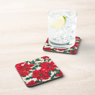 Posavasos para Bebidas de Poinsettias Rojas Fabulo