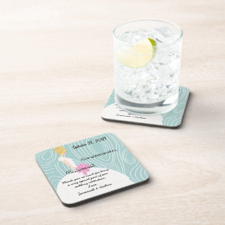 Posavasos para dama de honor rubia con patrón de v