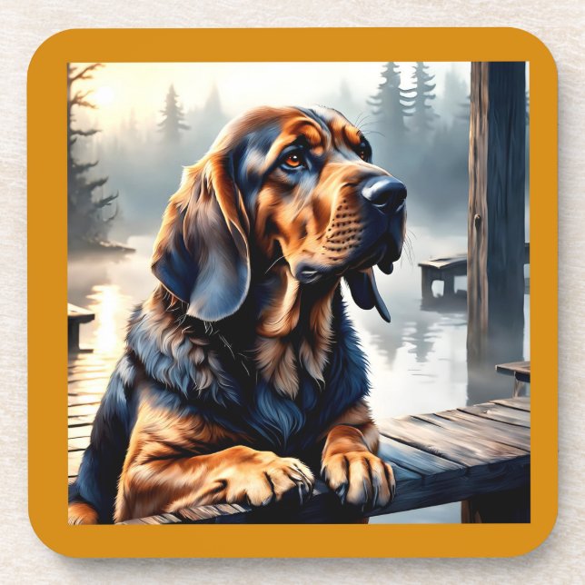 Posavasos para perro Bloodhound (Frente)